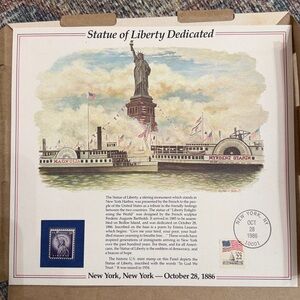 The Statue of Liberty Dedicated Beacon of Hope 1954 3 cent Stamp Print Panel